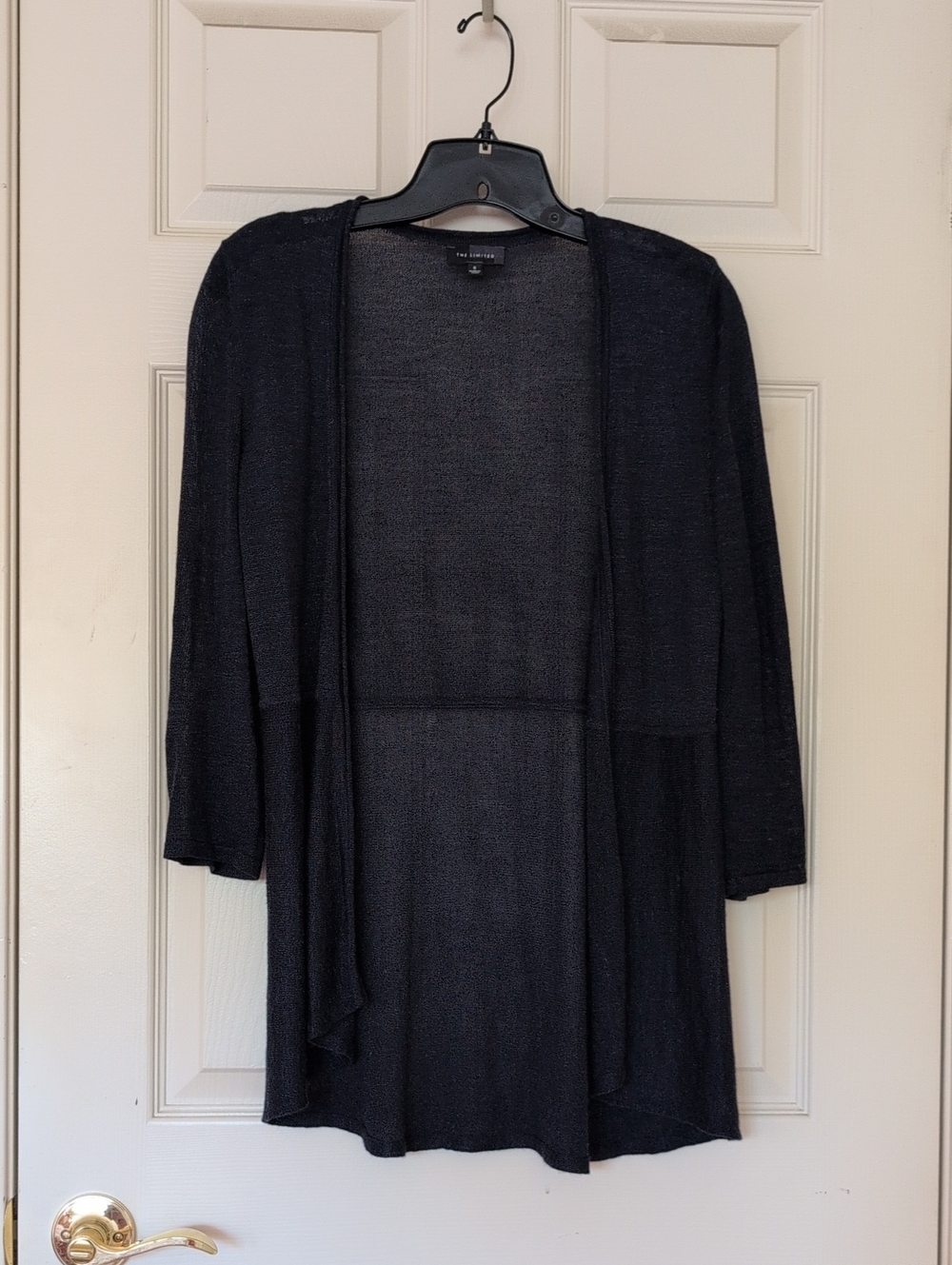 NWOT. The Limited Dark Navy Blue Open-Front Drapey Cardigan With 3/4 Sleeves.